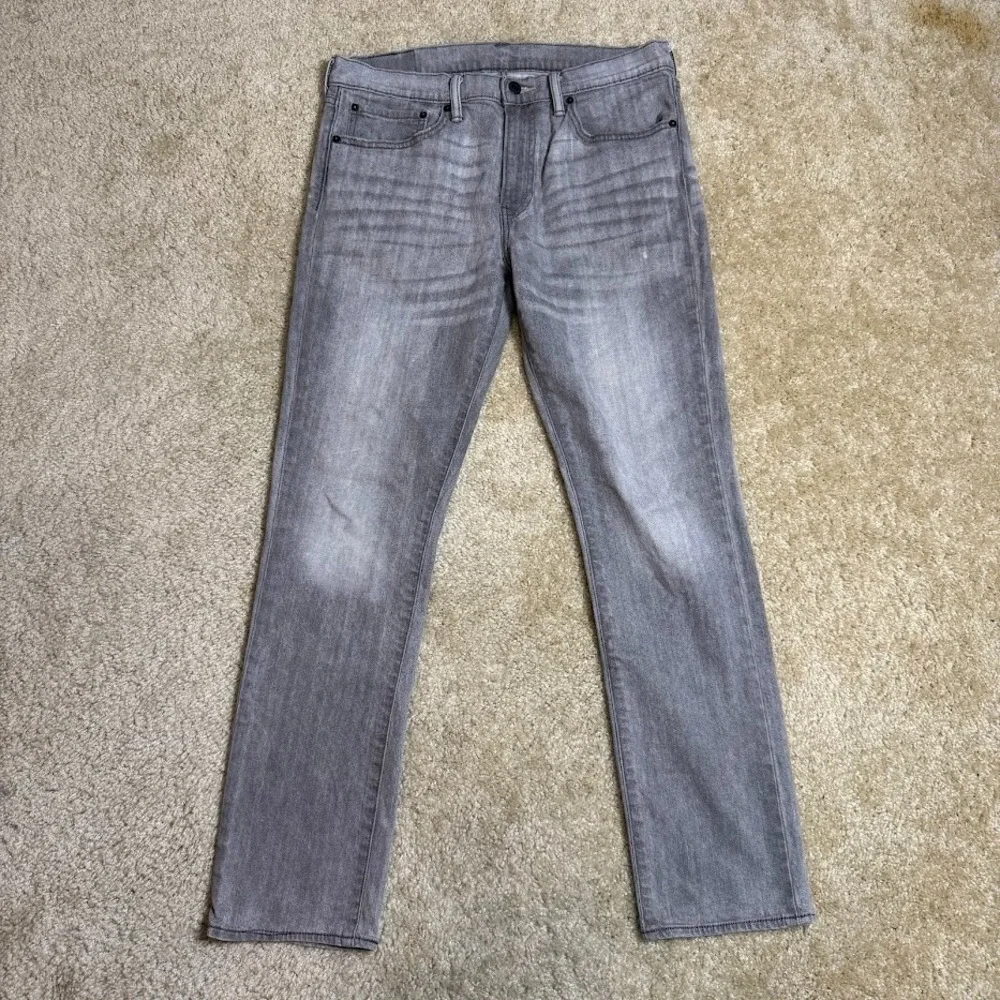 Levi's 511 Mens Jeans 34x32 Slim Fit Gray Stone Wash Stretch Denim Pants Y2K Tag
